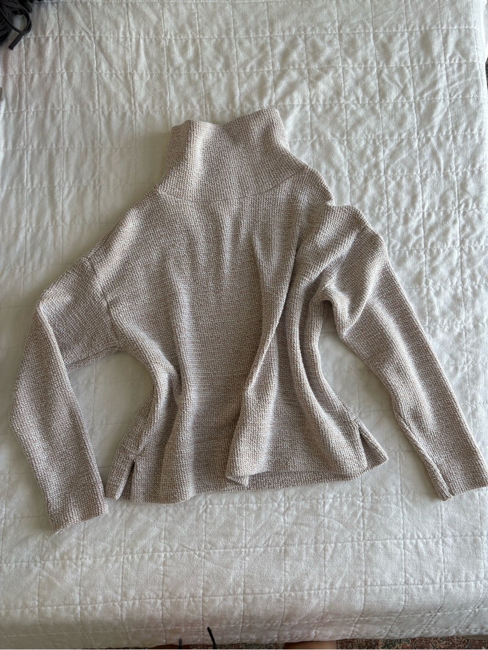 LOFT Turtleneck Knit Sweater in Light Beige - Women's Cozy Pullover
